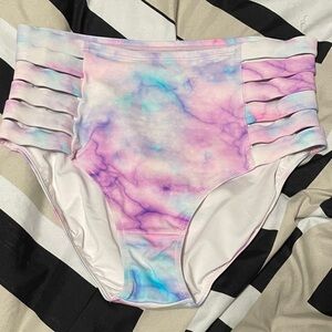 Kiava Watercolor High-Waisted Bikini Bottoms